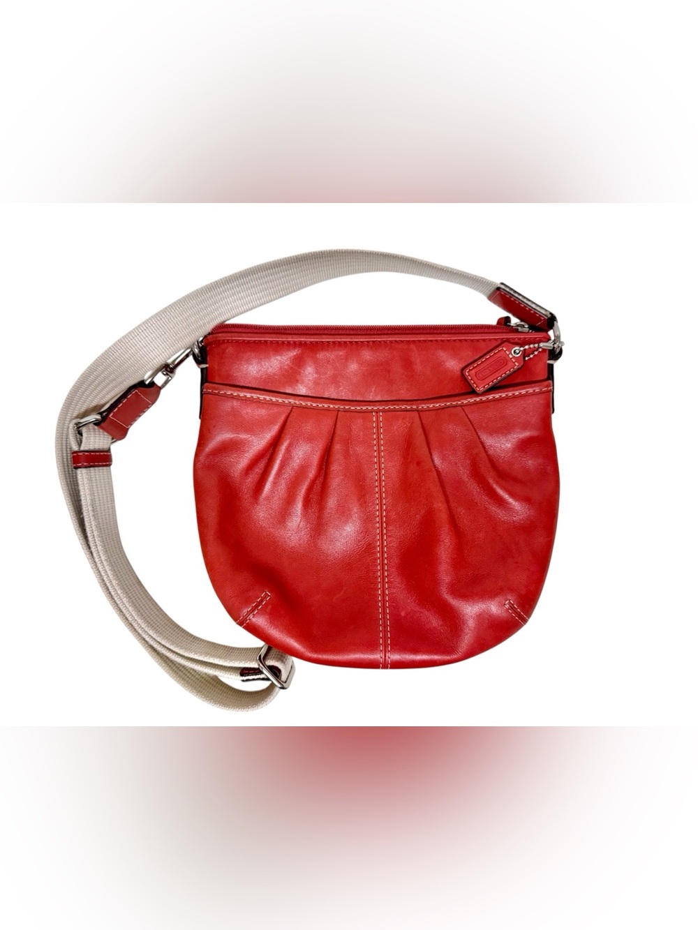 COACH Burnt Orange Leather Soho Swing Pack Crossbody Purse New
